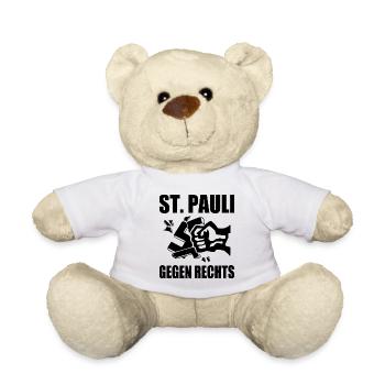 St pauli gegen rechts - Teddy - Weiß - Vorne