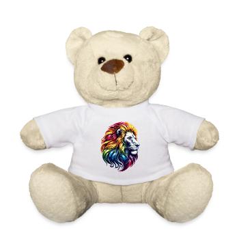 Leo Zodiac Vibrant Rainbow Animal Symbol - Teddy Bear - white - Front