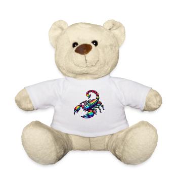 Scorpio Zodiac Design in Vivid Rainbow Hues - Teddy Bear - white - Front