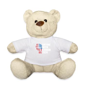 2024 Brain Vote Democracy Anti- Tee - Teddy Bear - white - Front