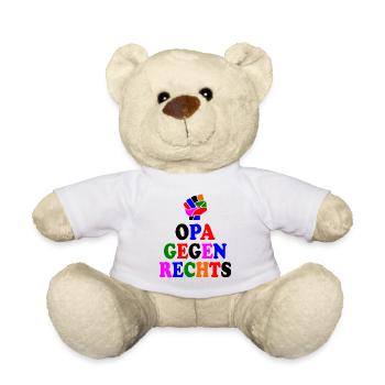 Opa gegen rechts - Teddy - Weiß - Vorne