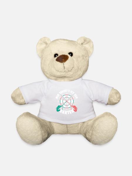Dartabend Humor Dartscheibe Design - Teddy - Weiß