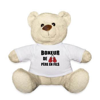Boxer From Father To Son Humor Boxing - Teddy Bear - white - Front