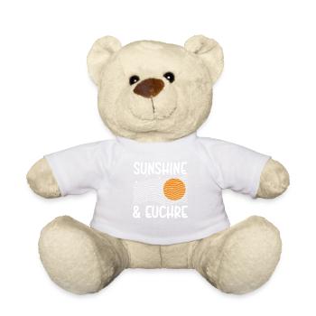 Euchre Lover's Sunny Day T-shirt - Teddy Bear - white - Front