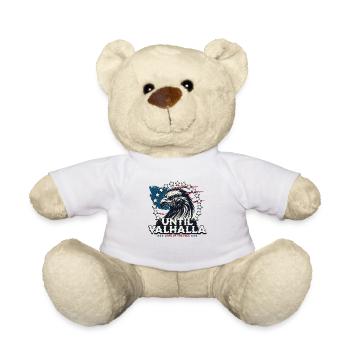 T-shirt patriotique Valhalla avec drapeau des États-Unis - Nounours - blanc - Devant