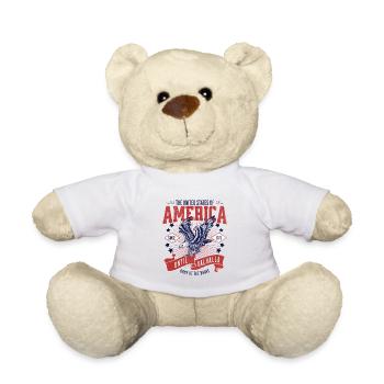 T-shirt patriotique Valhalla avec drapeau des États-Unis - Nounours - blanc - Devant