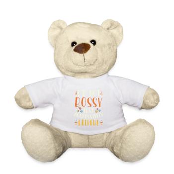 Funny T-shirt "assertive Helper" - Teddy Bear - white - Front