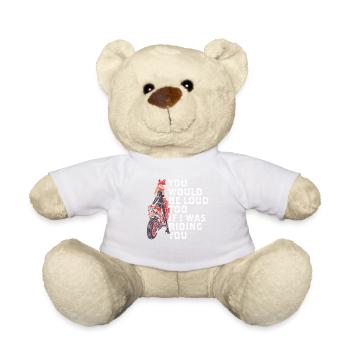Freches Motorrad-t-shirt - Teddy - Weiß - Vorne