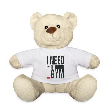 I Need the Gym Fitness Studio Sport Spruch - Teddy Bear - white - Front