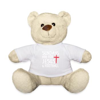 sonntaSonntags-t-shirt „jesus Und Fußball“ - Teddy - Weiß - Vorne