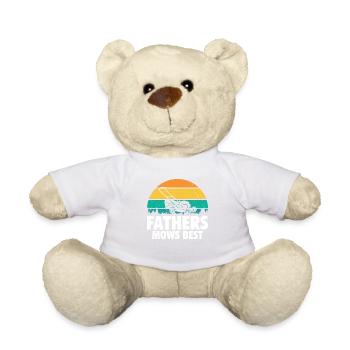 T-shirt drôle de papa pour l’entretien de la pelouse - Nounours - blanc - Devant