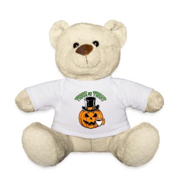 Drôle Halloween citrouille Trick or Treat avec tasse - Nounours - blanc - Devant