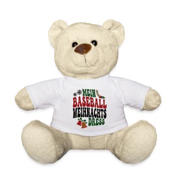 Baseballerin Weihnachten Baseball Spielerin XMAS - Teddy - Weiß - Vorne