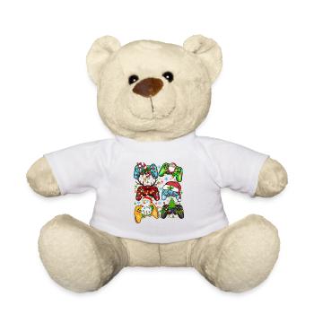 Christmas Gaming Controller Motifs - Teddy Bear - white - Front