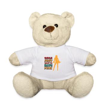 Mädchen wollen nur Spaß Musik Retro 70er Jahre Mädchen haben - Teddy - Weiß - Vorne