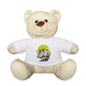 Rhino rhinoceros - Teddy Bear - white - Front
