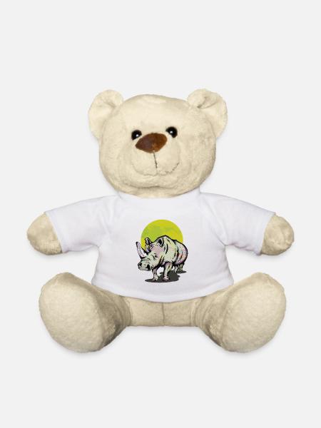 Rhino rhinoceros - Teddy Bear - white