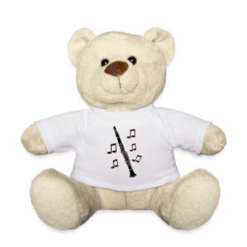 Clarinet notes red - Teddy Bear - white - Front