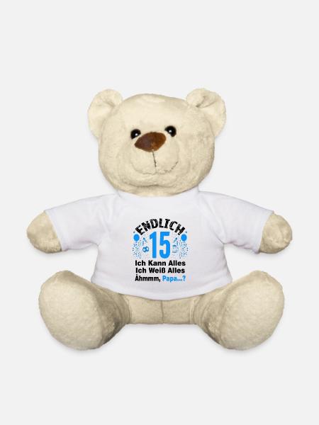 15 Geburtstag Junge Geschenk lustig 15. Ehrentag - Teddy - Weiß