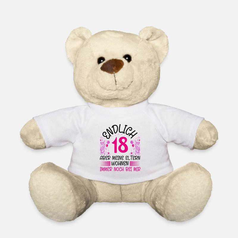 18. Geburtstag Mädchen Geschenk lustig Endlich 18 - Teddy - Weiß