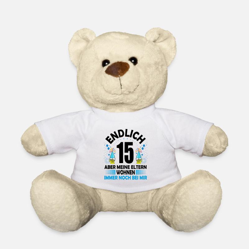 15. Geburtstag Jungen Geschenk lustig Endlich 15 - Teddy - Weiß