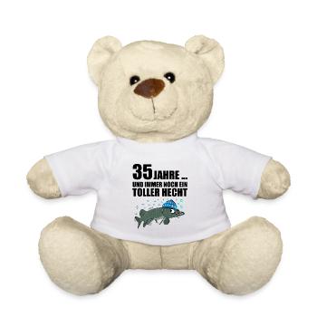 Anglergeschenk zum 35 Geburtstag 35 Ehrentag - Teddy - Weiß - Vorne