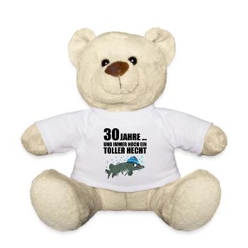 Anglergeschenk zum 30 Geburtstag 30 Ehrentag - Teddy - Weiß - Vorne
