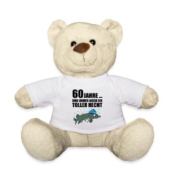 Anglergeschenk zum 60 Geburtstag 60 Ehrentag - Teddy - Weiß - Vorne