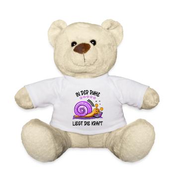 Witzige Schneckensprüche Faullenzer Bettchiller - Teddy - Weiß - Vorne