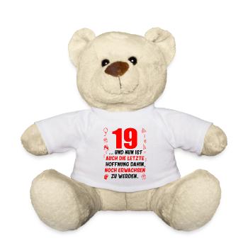 19. Geburtstag Mann 19.Ehrentag 19. Jubiläum Fun - Teddy - Weiß - Vorne