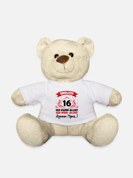 16 Geburtstag Mädchen Junge Fun Geschenk lustig - Teddy - Weiß