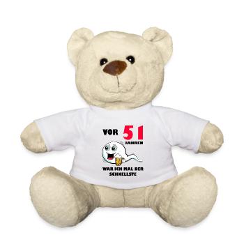 51. Geburtstag lustig 51.Ehrentag 51. Jubiläum - Teddy - Weiß - Vorne