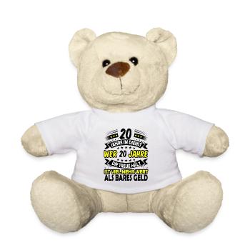 20. Dienstjubiläum 20. Firmenjubiläum Geschenk - Teddy - Weiß - Vorne