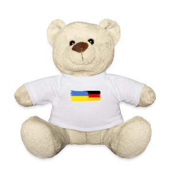 Flaggge ukrainien et allemand Ukraine - Nounours - blanc - Devant
