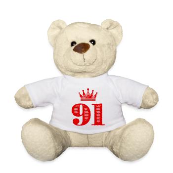91 Number crown - Teddy Bear - white - Front