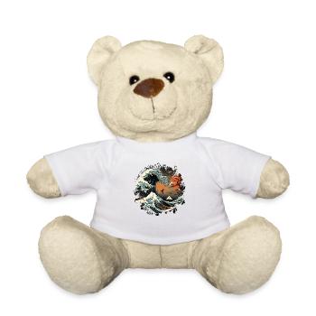 The Japanese wave, the Great Wave of Kanagawa - Teddy Bear - white - Front