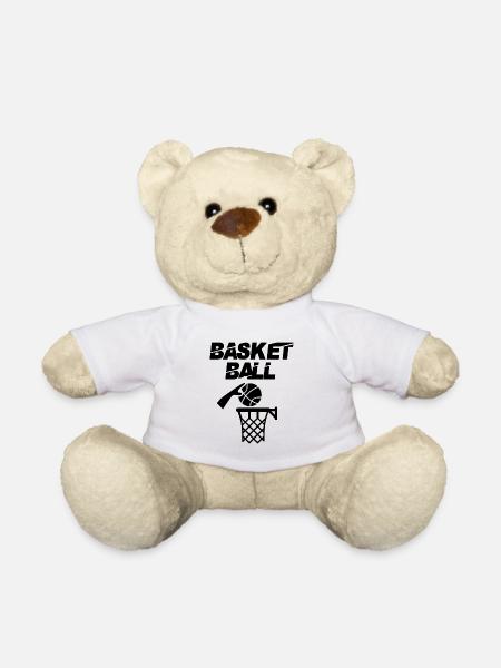 Basketball avec jeu de basket-ball Hoop - Nounours - blanc