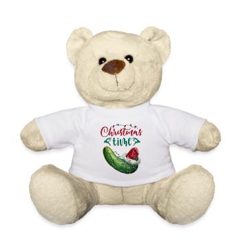Merry Christmas Funny Christmas Cucumber - Teddy Bear - white - Front