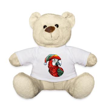 Parrot Christmas Animal Portrait Xmas - Teddy Bear - white - Front
