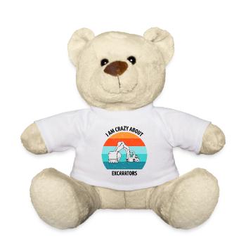 Excavatrice Excavatrice Conducteur Excavatrice Camion - Nounours - blanc - Devant