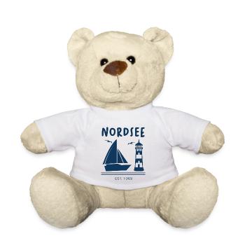 North Sea Germany Ship Lighthouse Gift - Teddy Bear - white - Front