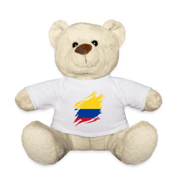 Kolumbien Flagge Vintage Kolumbianische Fahne - Teddy - Weiß - Vorne