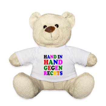 Hand in hand gegen rechts - Teddy - Weiß - Vorne