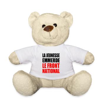 la jeunesse emmerde le front national - Nounours - blanc - Devant