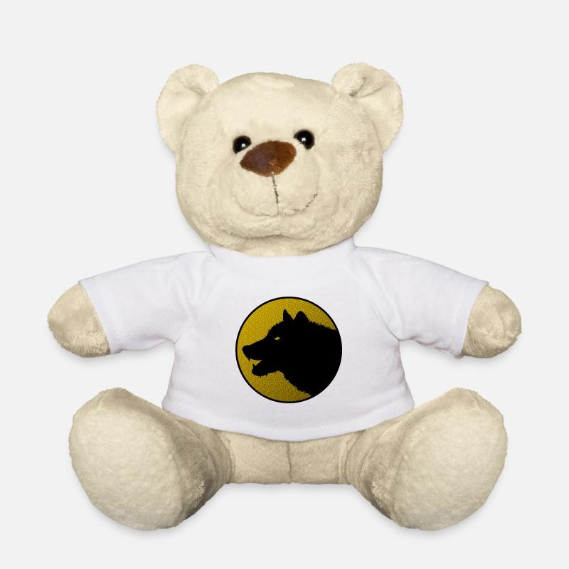 Logo du loup solitaire sur la couleur - Nounours - blanc