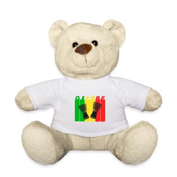 Djembe percussion instrument drum music gift - Teddy Bear - white - Front