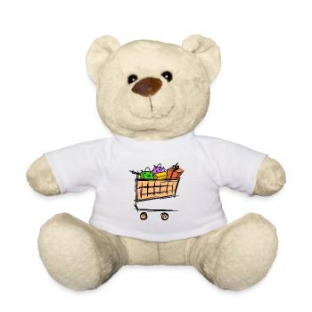 Voller Einkaufswagen, Werbeaktion, Schlussverkauf - Teddy - Weiß - Vorne
