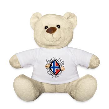 Norvège Drapeau Scandinavie Drapeau norvégien - Nounours - blanc - Devant