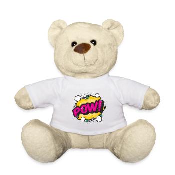 POW COMIC COMICSTYLE CARTOON COMICS CARTOONS MOTIV - Teddy - Weiß - Vorne
