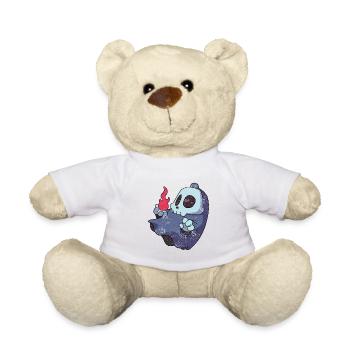 FLIEGENDER GEIST TOTENKOPF COMIC MOTIVE GESCHENK - Teddy - Weiß - Vorne